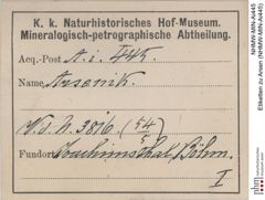 Etiketten zu Arsen (NHMW-MIN-Ai445)